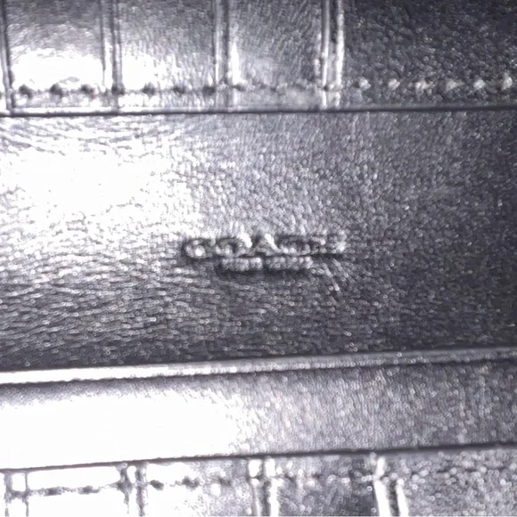 Coach Black Leather Wallet with Gold Accent - Picture 10 of 15